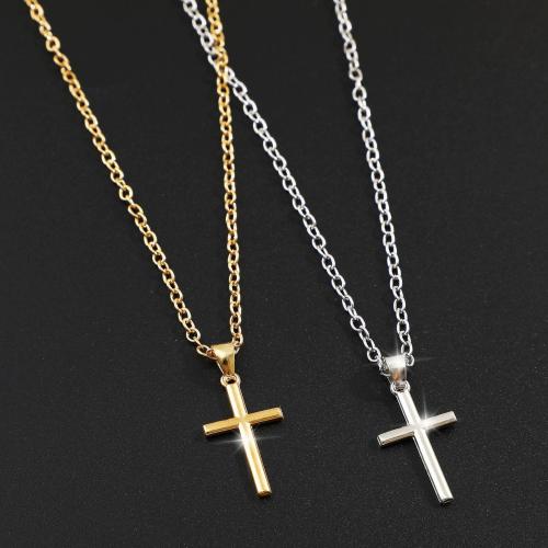 Zink Alloy Smycken Collier, Cross, plated, olika stilar för val & för kvinna & med strass, fler färger för val, Säljs av PC