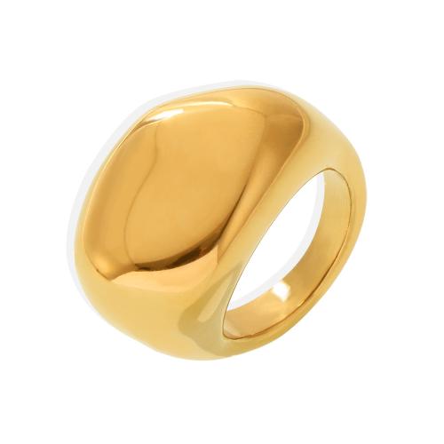 Anillo de dedo de acero inoxidable, acero inoxidable 304, chapado en oro de 18 K, Joyería & diverso tamaño para la opción & para mujer, Vendido por UD