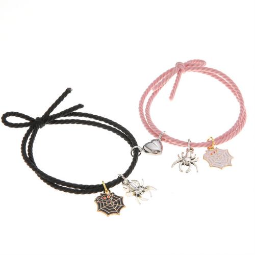 Lánúin Bracelet agus Bangle, Sinc Alloy, le Corda terylene, lámhdhéanta, 2 phíosa & unisex & cruan, dathanna níos mó le haghaidh rogha, Díolta De réir Socraigh