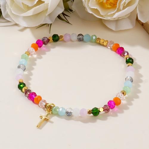 Bracelets de cristal, laiton, avec cristal, pour femme, multicolore, Vendu par PC