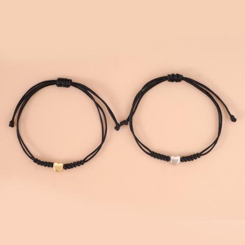 Couple Bracelet and Bangle Zinc Alloy with Wax Cord plated 2 pieces & Unisex Length Approx 16-30 cm Sold By Set