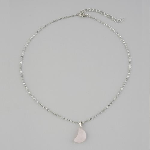 Zink Alloy Smycken Collier, med Natursten, Unisex, rosa, Säljs av PC