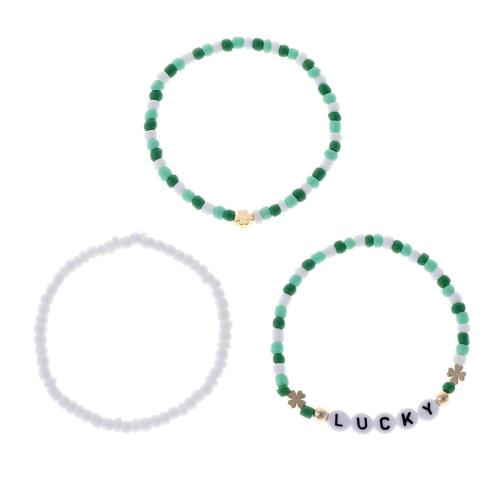 Brass Jewelry Set with Seedbead & Acrylic plated & for woman Diameter 6-12cm Sold By Set