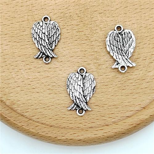 Zinc Alloy Connector Wing Shape antique silver color plated DIY & 1/1 loop Sold By Bag