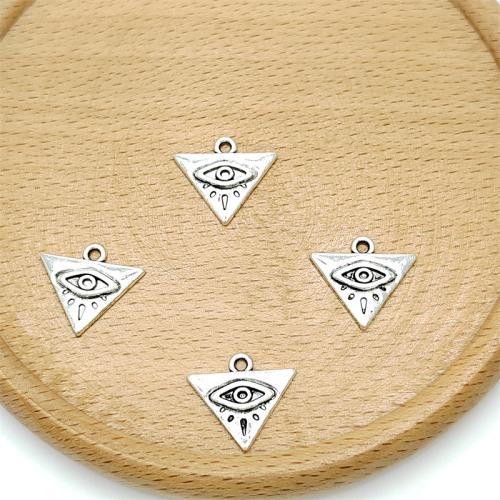 Pendentifs en alliage de zinc, triangle, Plaqué de couleur d'argent, DIY, 16x15mm, 100PC/sac, Vendu par sac