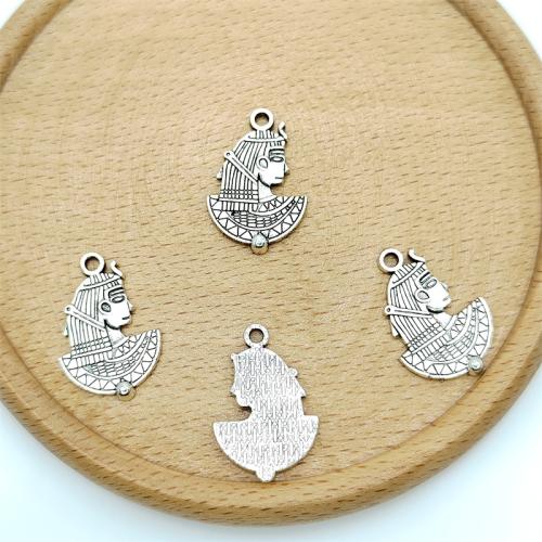 Zinc Alloy Pendants Egyptian Pharaoh antique silver color plated DIY Sold By Bag