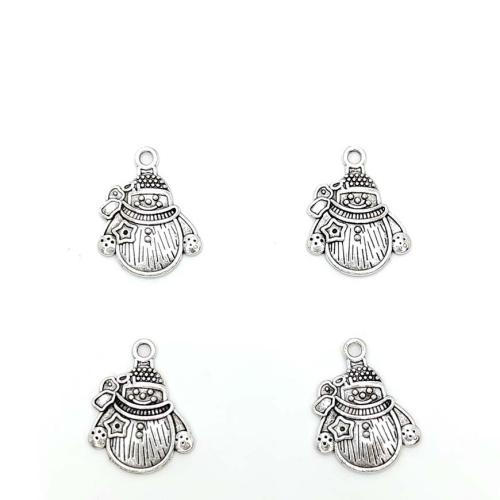 Zinc Alloy Pendants Snowman antique silver color plated DIY Sold By Bag