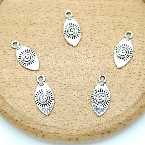 Pendants Sinc Alloy Leaf, dath airgid antique plátáilte, DIY, 10x22mm, 100ríomhairí pearsanta/Mála, Díolta De réir Mála