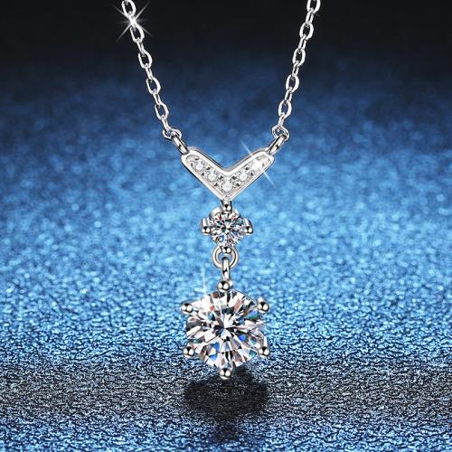 925 de prata esterlina colar, with 2inch extender chain, platinado, materiais diferentes para a escolha & para mulher, comprimento Aprox 15.7 inchaltura, vendido por PC