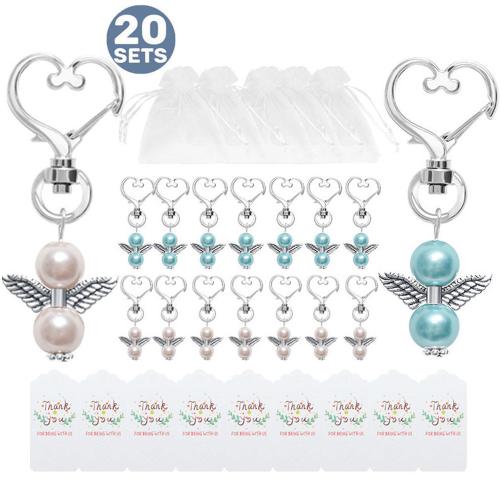 Zinc Alloy Key Clasp with Copper Printing Paper & ABS Plastic 20 pieces & Christmas Design Sold By Set