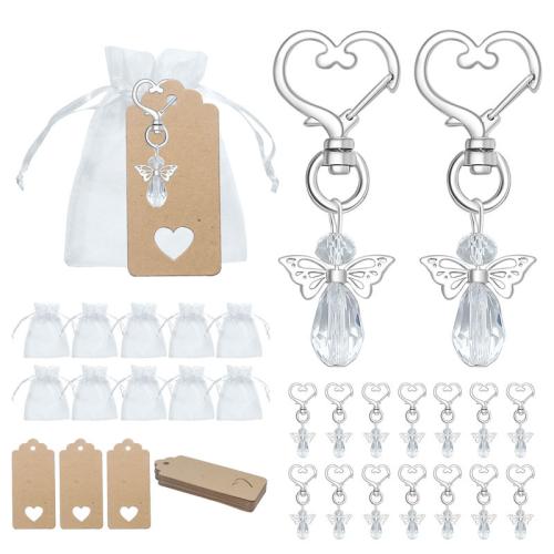 Zinc Alloy Key Clasp with Organza & Kraft & ABS Plastic Sold By Set