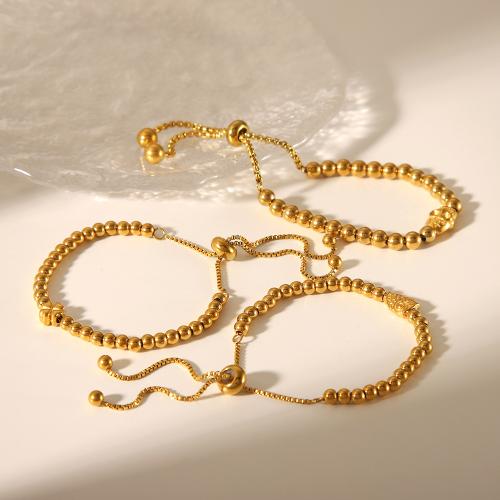 Pulsera de Acero Inoxidable, acero inoxidable 304, Ajustable & Joyería & diferentes estilos para la opción & para mujer, dorado, longitud aproximado 25 cm, Vendido por UD