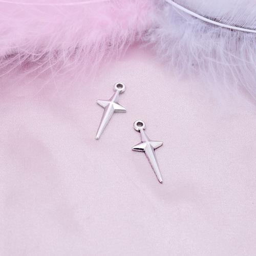 Stainless Steel Cross Pendants 304 Stainless Steel DIY original color Sold By Bag