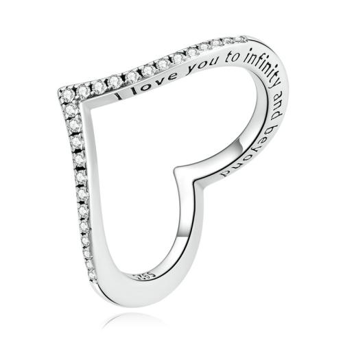 Cubic Zirconia micr3ofono pavimenta anillos de plata esterlina, Plata de ley 925, Joyería & diverso tamaño para la opción & micro arcilla de zirconia cúbica & para mujer, Vendido por UD