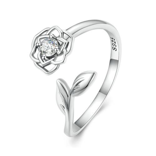 Sterling Silver Jewelry Finger Ring, 925 sterline d'argento, gioielli di moda & Micro spianare cubic zirconia & per la donna, Venduto da PC