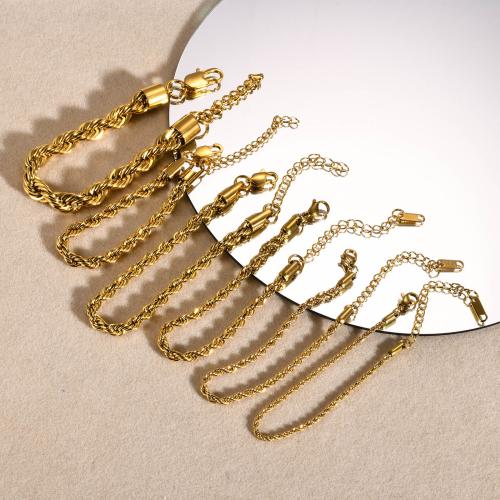 Stainless Steel Jewelry Bracelet 304 Stainless Steel 18K gold plated fashion jewelry & for woman golden Sold By PC