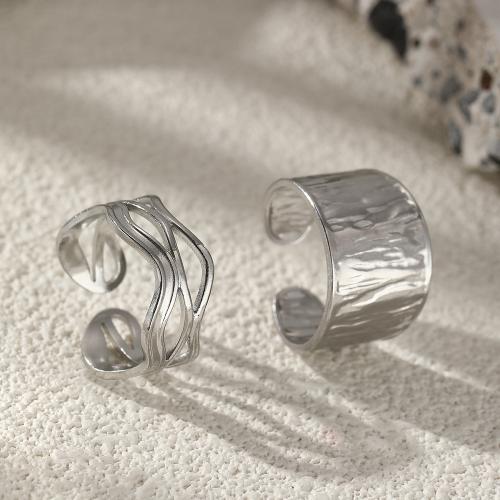 304 Stainless Steel Ring Set 2 pieces & Adjustable & Unisex Sold By Set