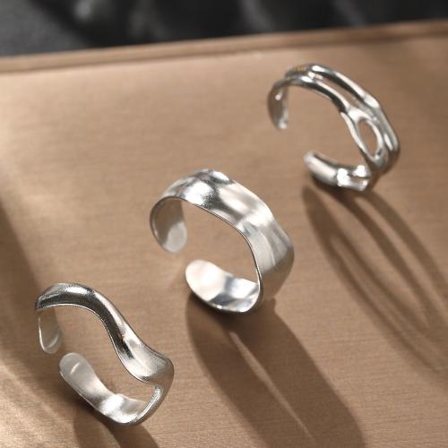 304 Stainless Steel Ring Set Adjustable & three pieces & Unisex Sold By Set