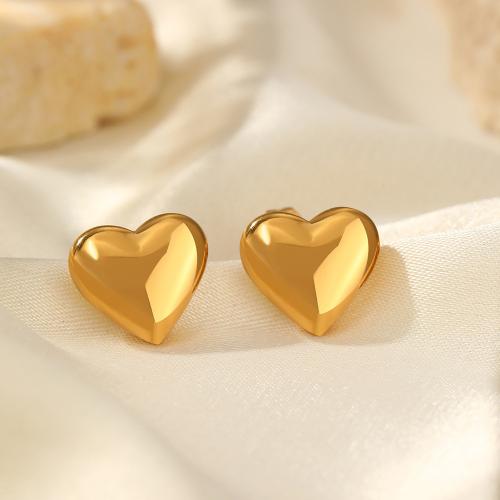 Stainless Steel Stud Earrings 304 Stainless Steel Heart fashion jewelry & for woman Sold By PC