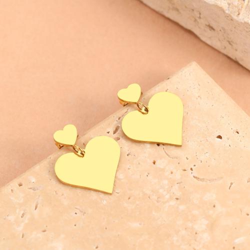 Stainless Steel Drop Earring 304 Stainless Steel Heart fashion jewelry & for woman Sold By PC