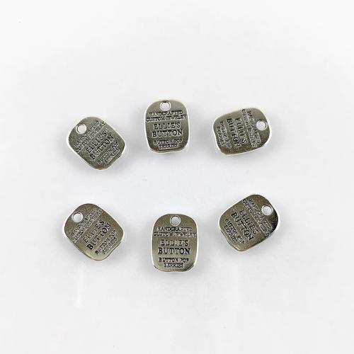 Sinc Alloy Pendants, dath airgid antique plátáilte, DIY, 11x13mm, Poll:Thart 2mm, Thart 100ríomhairí pearsanta/Mála, Díolta De réir Mála