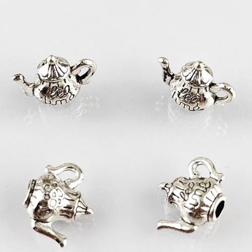 Zinc Alloy Pendants Teapot antique silver color plated DIY Approx 2mm Approx Sold By Bag