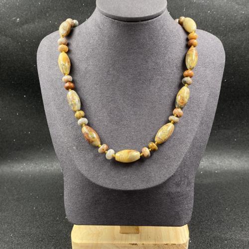 Gemstone smycken halsband, Natursten, olika material för val & Unisex, fler färger för val, Längd Ca 48 cm, Säljs av PC