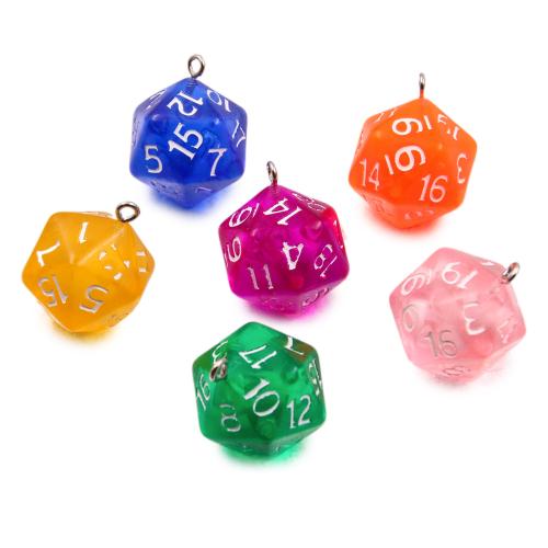 Resin Pendant with Iron Dice DIY Approx Sold By Bag