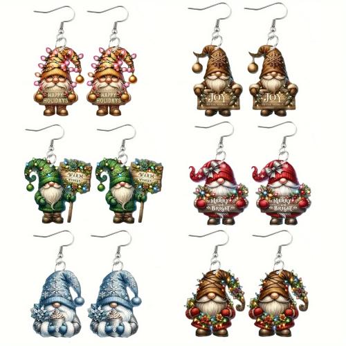 Christmas Earrings Acrylic Christmas Design & cute & for woman Sold By Pair