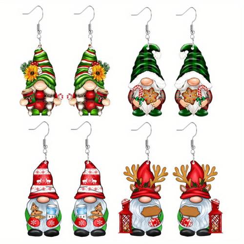 Christmas Earrings Acrylic Christmas Design & cute & for woman Sold By Pair