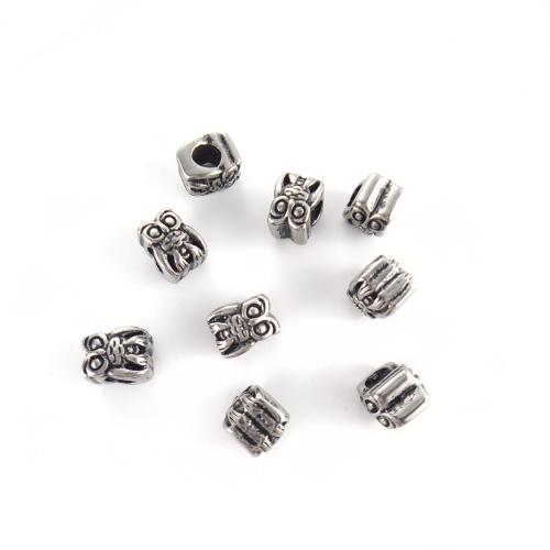 Stainless Steel Beads 304 Stainless Steel Owl plated DIY Sold By PC