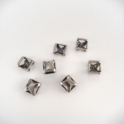 Edelstahl-Beads, 304 Edelstahl, Quadrat, plattiert, DIY, 10x10x5mm, verkauft von PC