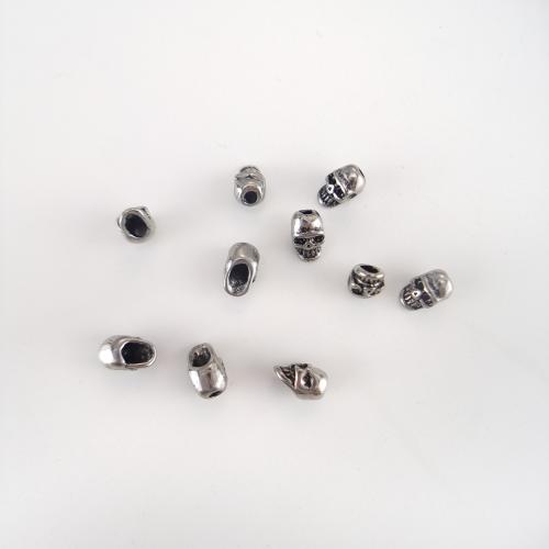 Perlas de acero inoxidable, acero inoxidable 304, Calavera, chapado, Bricolaje, 7x5mm, Vendido por UD