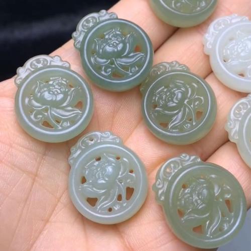 Pingentes de Jade, Hetian Jade, DIY, 26x22x7.30mm, vendido por PC