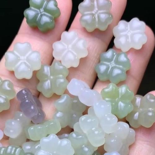 Natural Jade Beads Hetian Jade Grass DIY Random Color 13mm Sold By PC