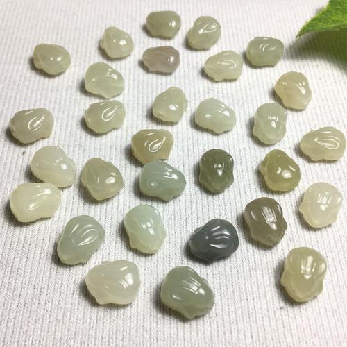 Jade Beads, Tian, Kanin, du kan DIY, grøn, 12x9mm, Solgt af PC