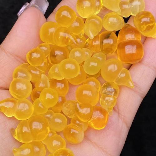 Gemstone Pendants Jewelry Beeswax Calabash DIY yellow The size is about 13.4*7.9-19.2*12.4mm Sold By PC