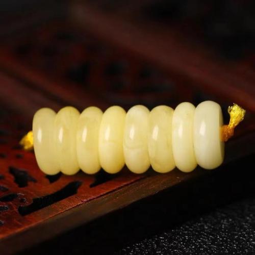 Gemstone Jewelry Beads Beeswax Calabash DIY yellow Sold By Strand