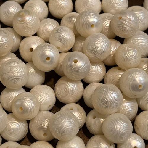 Prirodni slatkovodni biser labav nakit, Slatkovodni Pearl, Krug, možete DIY, bijel, 10mm, Prodano By PC