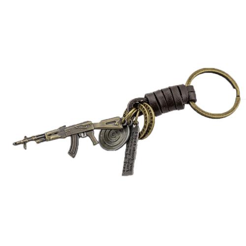 Zinc Alloy Key Clasp Full Grain Cowhide Leather with Zinc Alloy handmade Unisex Sold By PC