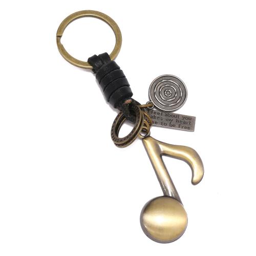 Zinc Alloy Key Lås, Fuldnarvet koskind læder, med Jern & Zinc Alloy, håndlavet, Unisex, flere farver til valg, Solgt af PC