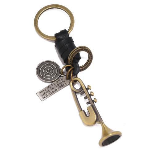 Zinc Alloy Key Clasp Full Grain Cowhide Leather with Iron & Zinc Alloy handmade Unisex Sold By PC