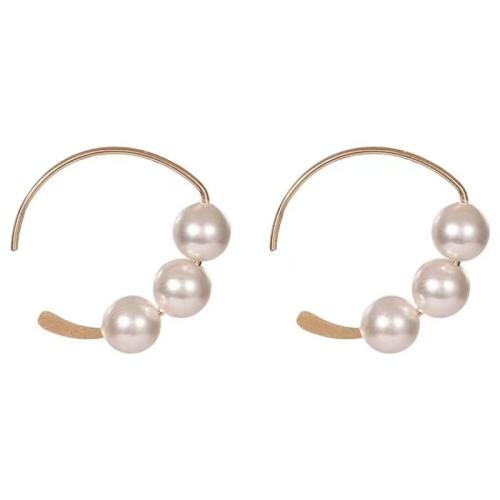 Brass Stud Earring with Plastic Pearl 14K gold-filled fashion jewelry & for woman Sold By Pair