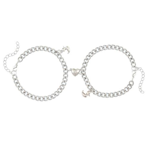 Casal pulseira e bracelete, Aço inoxidável 304, banhado, 2 peças & unissex, cor original, vendido por PC