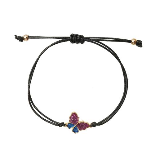 Bracelet en alliage de zinc, avec corde de cire, Placage, 2 pièces & pour femme & émail, hyacinthine, Longueur Environ 16-30 cm, Vendu par fixé