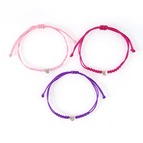 Pulseira de liga de zinco, with Corda de poliéster, três peças & para mulher, Mais cores pare escolha, comprimento Aprox 16-30 cm, vendido por Defina