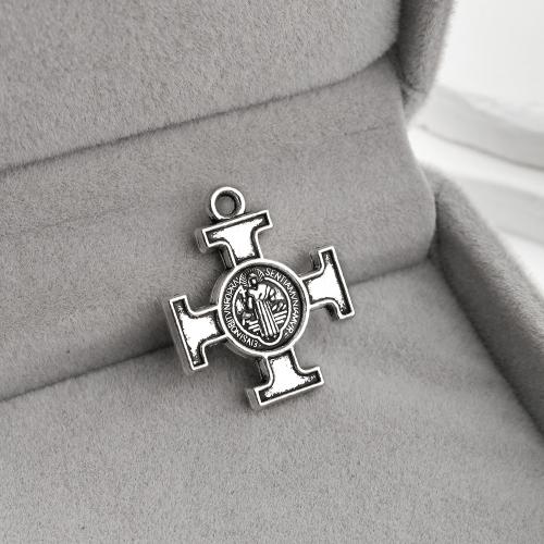 Zink Alloy Cross Hängen, antik silver pläterad, DIY, 21x18x2mm, 460PC/KG, Säljs av KG