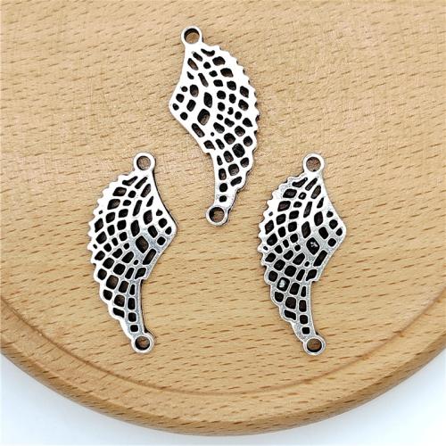 Zinc Alloy Connector Wing Shape antique silver color plated DIY & 1/1 loop Sold By Bag