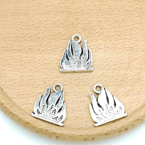 Zinc Alloy Pendants Fire antique silver color plated DIY & 1/1 loop Sold By Bag