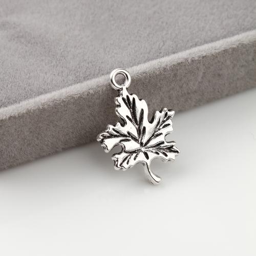 Cink ötvözet Leaf Medálok, Juharlevél, antik ezüst színű bevonattal, DIY, 23x16x2mm, 700PC-k/KG, Által értékesített KG